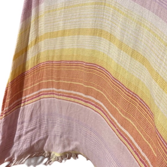 Latarte Sunset Hued Maxi Dress with Raw edged Uneven Hemline - Picture 4 of 7